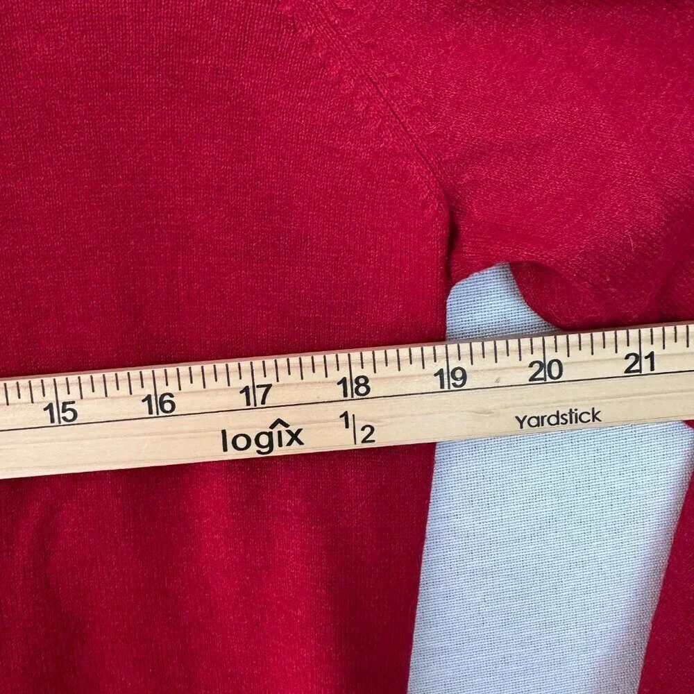JOSEPHINE CHAUS WOMEN'S RED COWL NECK PULLOVER SWEATER SIZE L (LARGE)
